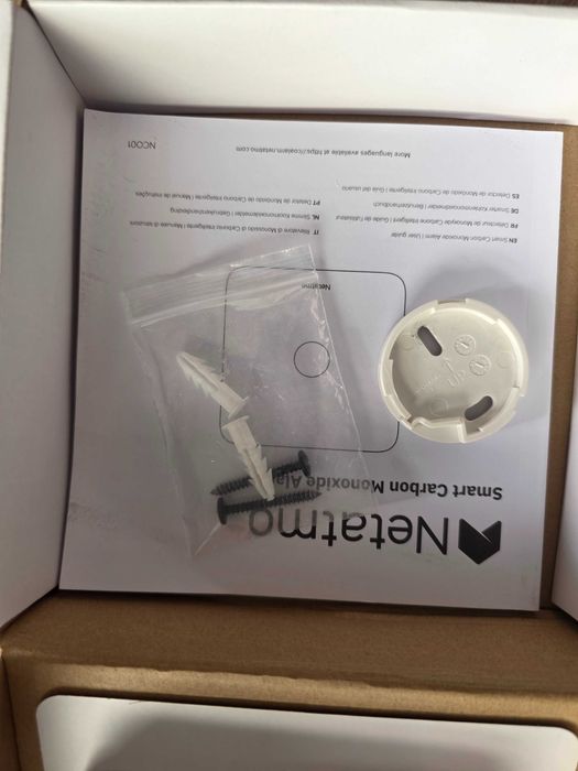 Detector inteligent de monoxid de carbon Netatmo, Wi-Fi, baterie 10 ani, alarmă 85 dB