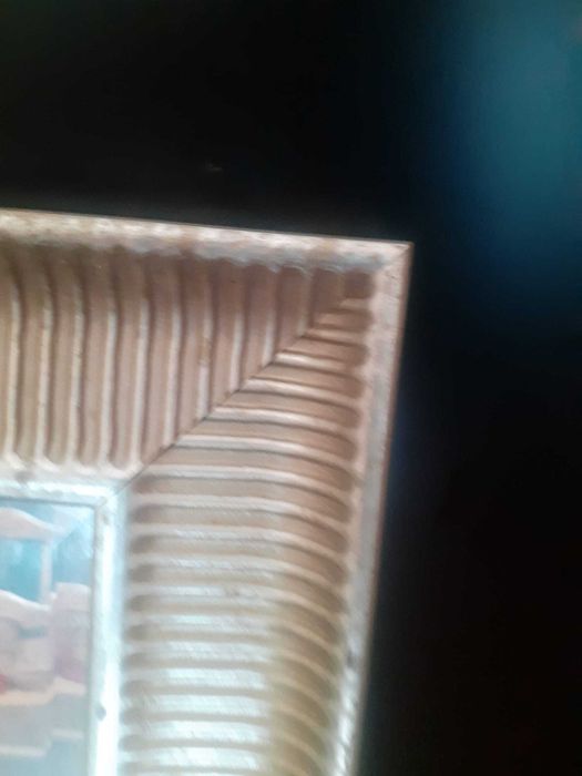 Oglinda IKEA 91x130 cm cu rama lemn argintiu/auriu