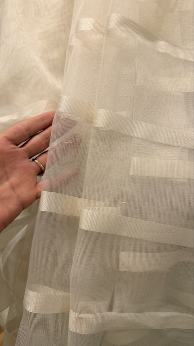 Луксозно перде с перделък 256/300см бяло/тюркоаз