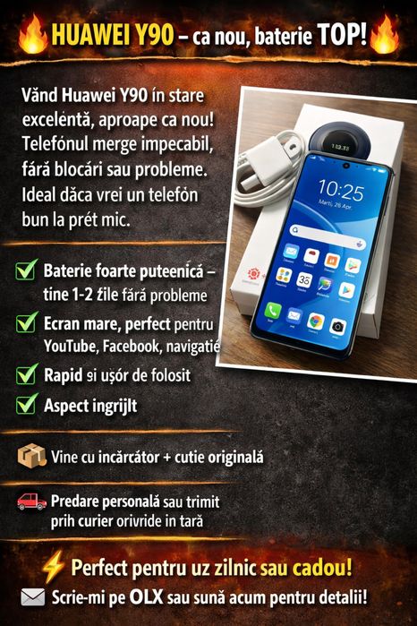 Huawei Y90 – ca nou, baterie TOP!