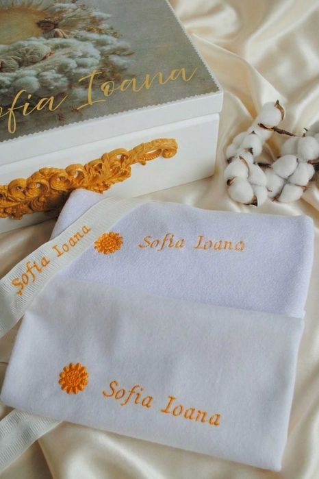 Trusou de Botez Personalizat „Îngeri” - Set Complet, Lucrat Manual