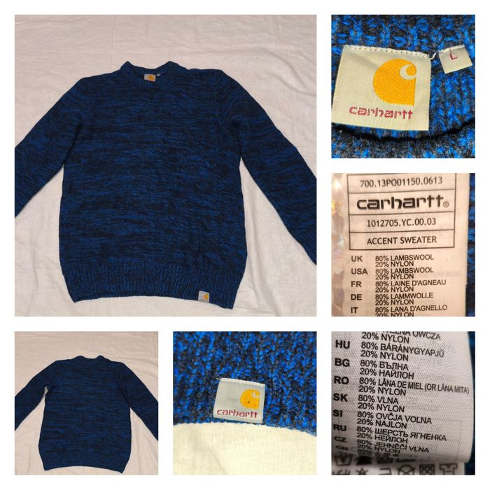 Sweater Carhartt Accent  Pulover mărimea M lâna lambswool iarna gros