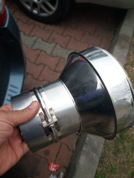 Reducție coș inox 200 mm la 120mm