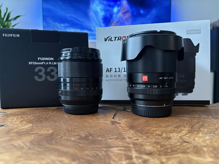 Продавам 2 обектива Fujinon 33mm f/1.4 и Viltrox 13mm f/1.4