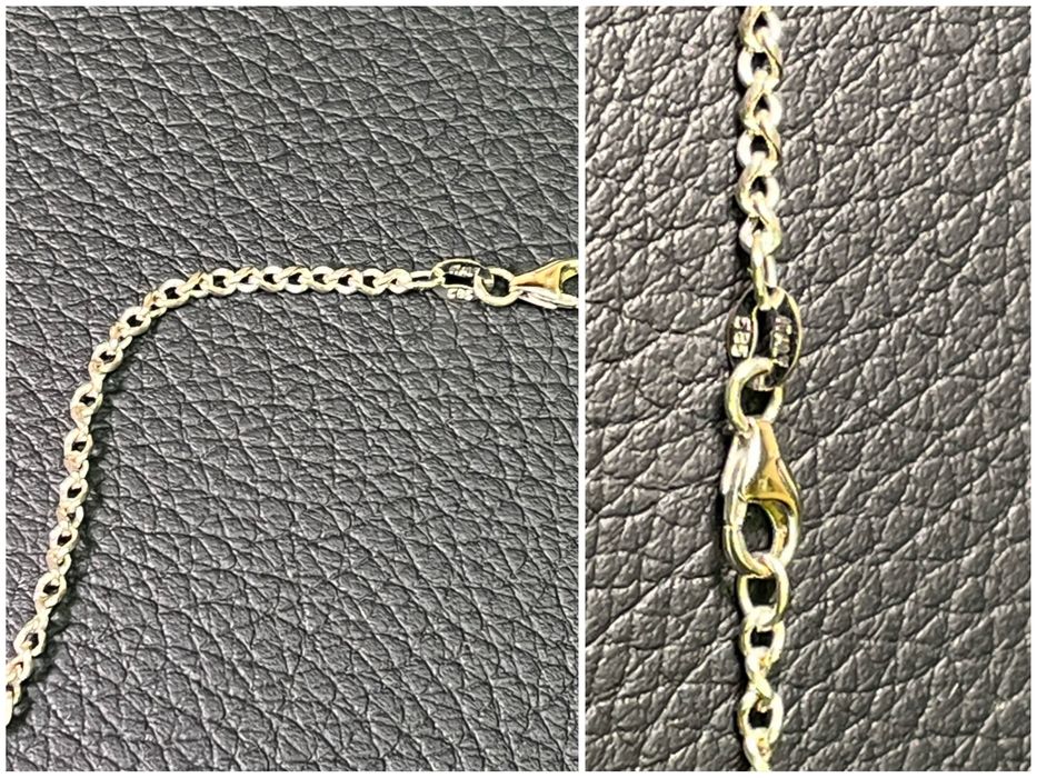 Бяло Злато синджир висулка медальон циркон zlaten 14 K 585 gold
