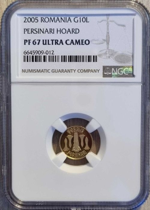 Moneda istoria aurului BNR tezaurul de la Persinari gradata NGC PF 67