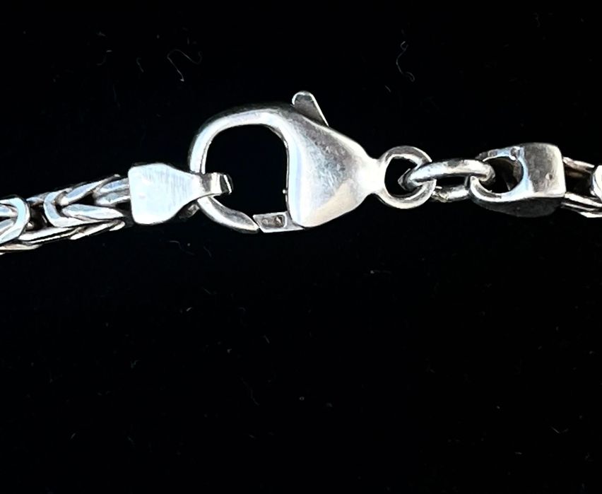 сребърн  925  синджир  с висулка., нефрит