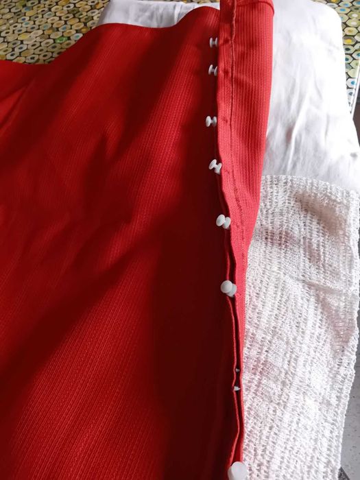 Пердета винтидж - ангелчета, оранжево, зелено, червена завеса, лампа