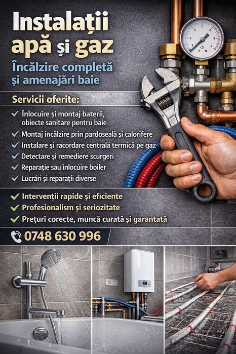 Instalator apă și gaz.