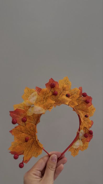 Ободок осенний , бантики