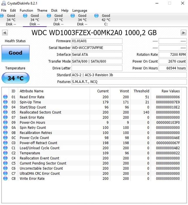 HDD WD Black 7200 rpm 1 TB FZEX  4 bucăți
