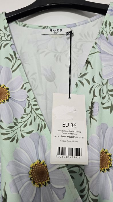 Rochie midi Na-kd cu maneci lungi bufante