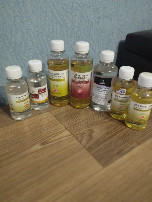 Художественные масляные краски, лаки, разбавители, тройники