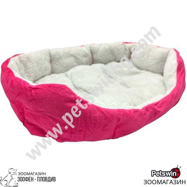 Легло за Куче/Котка - 57см/44см/10см - L размер - Розова разцветка