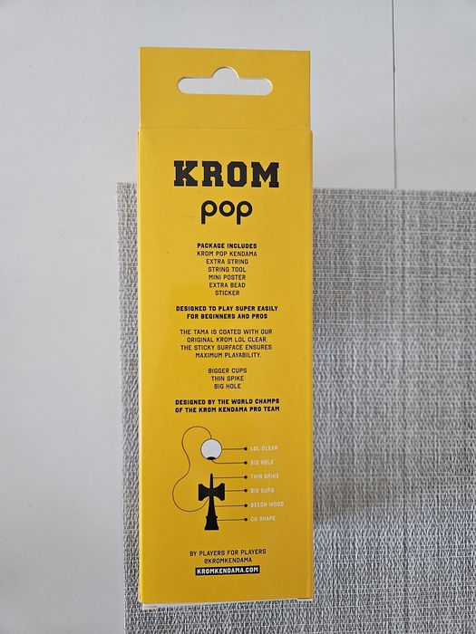 Kendama Krom Pop LOL sticky lucios galben, nou (curier)