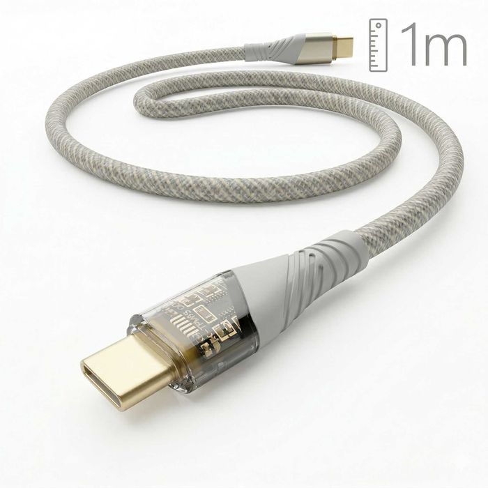 Cablu Încărcare USB-C Wyred by Monga Wyre 100C B, PD 100W 5A, 1m, Alb