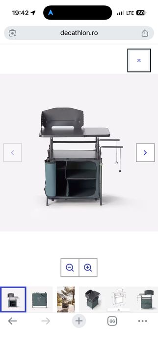 Mobilier de bucătărie de camping L, pliabil și cu protecție la vânt si CHIUVETĂ COMPACTĂ 10L PENTRU CAMPING - REZERVOR APĂ REZIDUALĂ