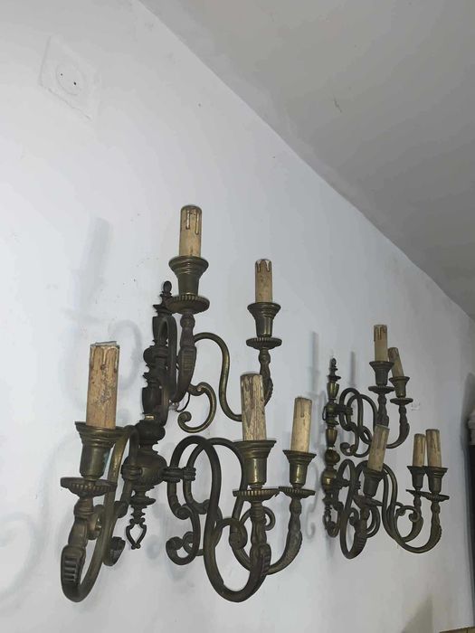 Aplice de perete din bronz cu zece brate in stil baroc