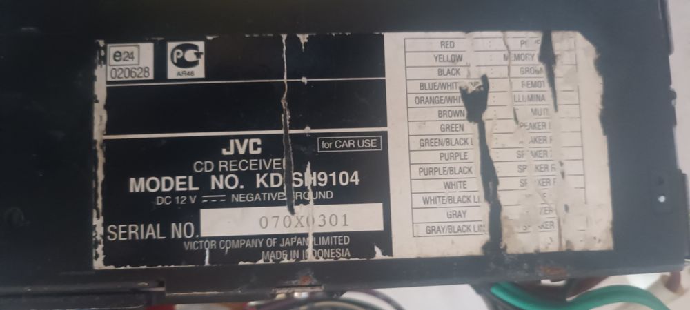 Radio/cd/mp3 auto JVC