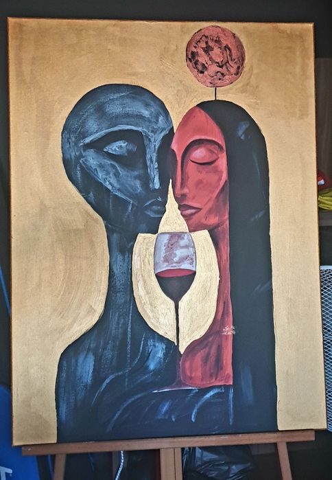 Tablou pictat 80cmx60cm O searã romanticã