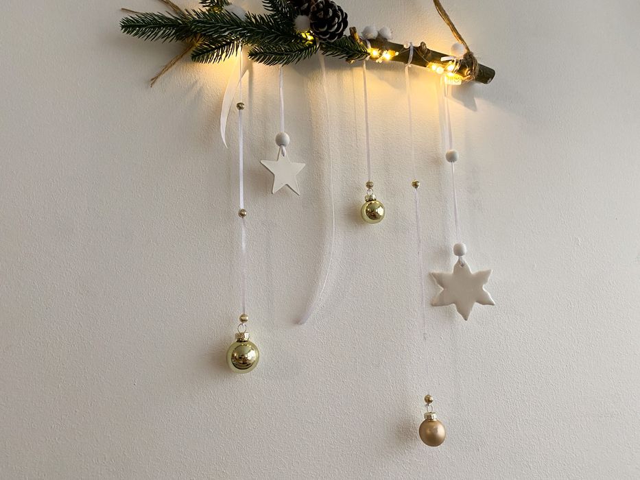 Коледна декорация за стена или врата – ръчно изработена