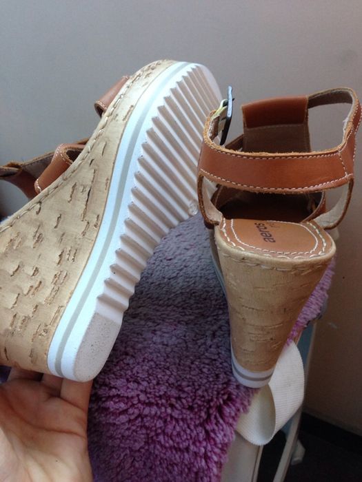 Нови дамски сандали на платформа естествена кожа!