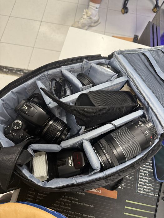 Canon EOS 400D kit foto 3 obiective 2 blitzuri geanta pachet complet