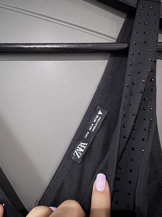 Zara Черно боди с камъни