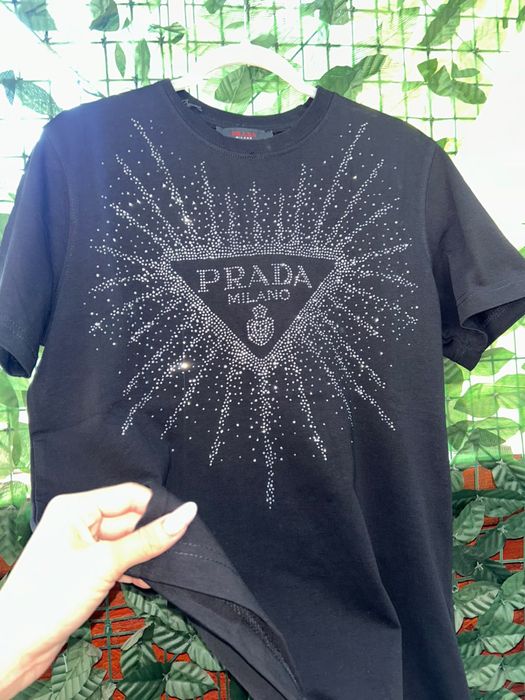 Tricou Prada Milano Premium cu Cristale s-xxl