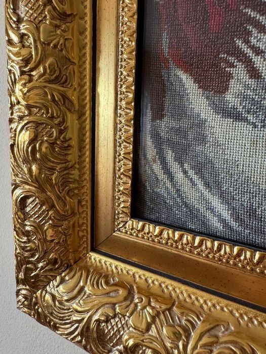 Goblen cusut manual, pas marunt, foarte pretios