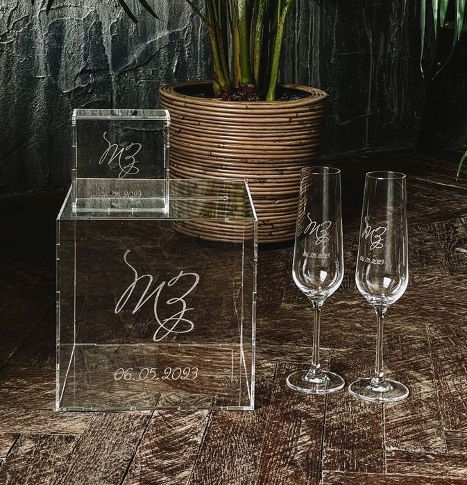 Прозрачные ящики для свадьбы,  мероприятий