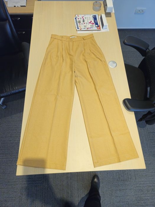 Pantaloni Palazzo cu dunga si buzunare laterale