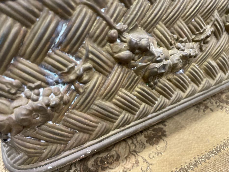 Винтидж месингова кашпа кашпа за цветя Франция 1900 1920