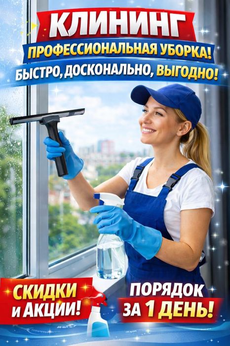 4 Уборка квартир, домов,офисов, коммерческих помещении. Клининг
