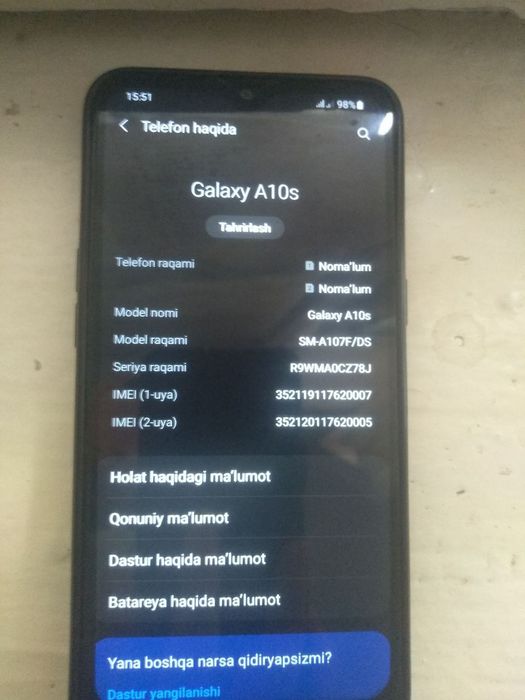 SAMSUNG A10 S 32 hotira