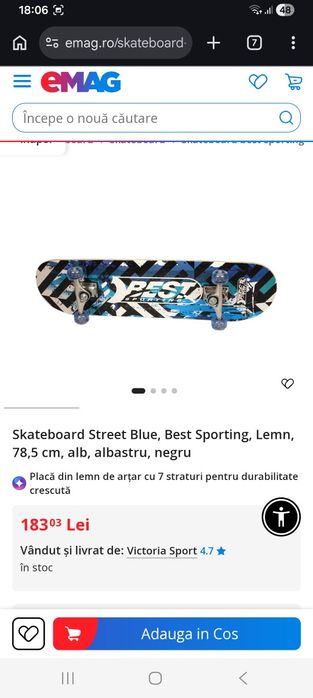 Skateboard STREET BLUE