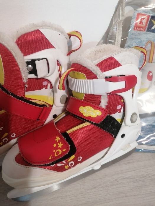 Patine gheata fete, imblanite, Thinsulate, reglabile 33-37, în stare f