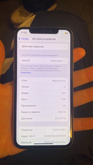 Iphone X ,256гб, 100% акб