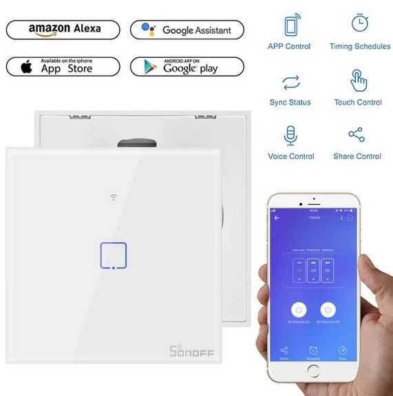 РАЗПРОДАЖБА Sonoff единичен или двоен ключ за осветление с WiFi
