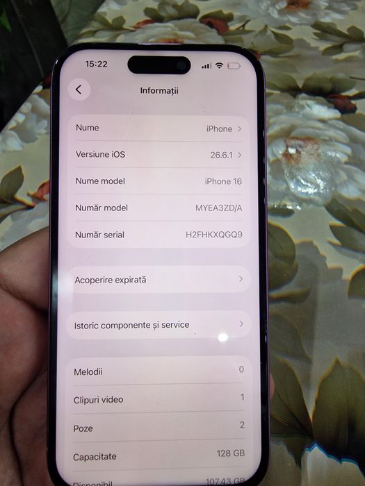 Vand sau schimb iphone 16 fullbox ca nou liber de retea  sanatatea baterie e  100 la % Preț fix fix