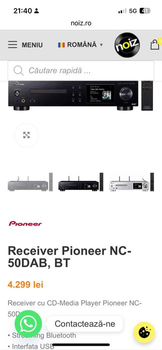 Pioneer NC-50DAB spotify/Airplay/Tidal/Radio online/wifi/Bluetooth usb