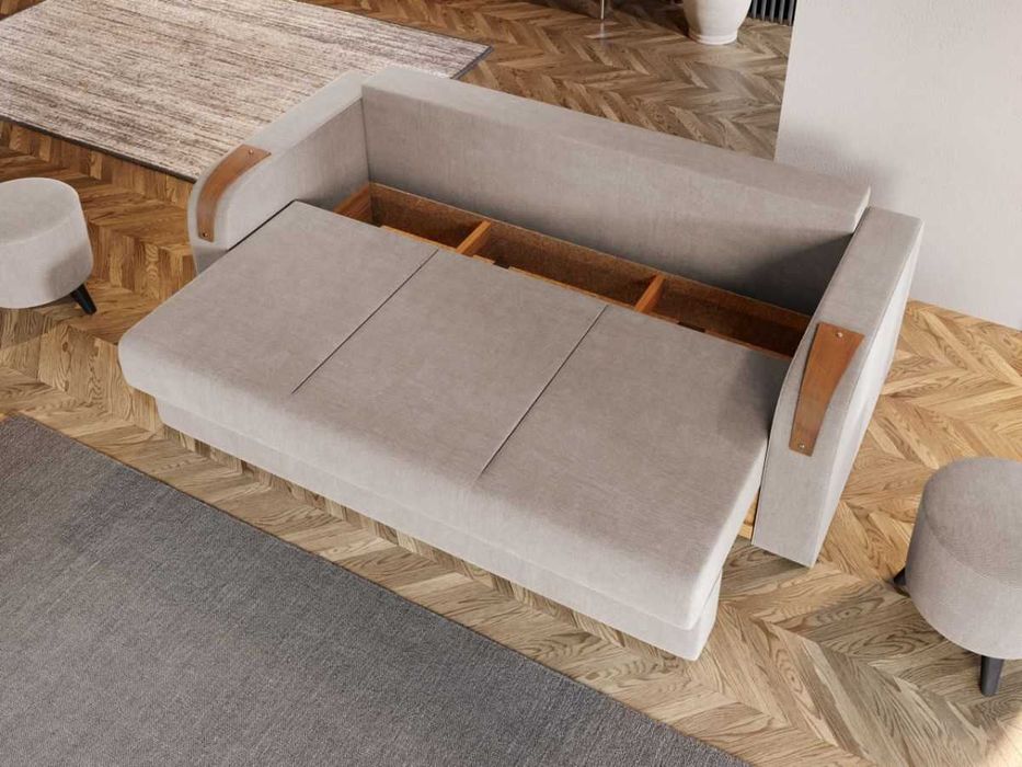 Canapea Extensibila Morelia Crem - Transport Gratuit in 4-10 zile