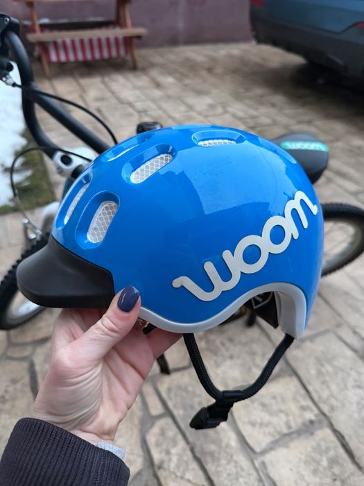 Woom 2 si casca woom S albastre