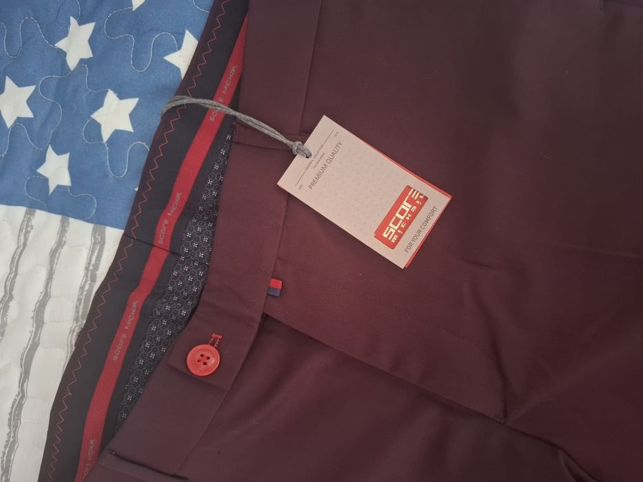 Мъжки официален панталон бордо