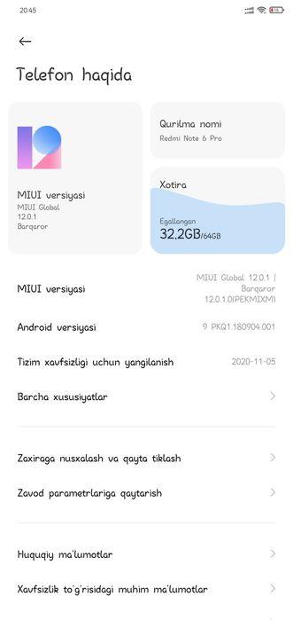 Redmi not 6 pro 64gb