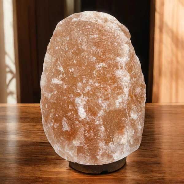 Солна лампа / Лампа от хималайска сол с дървена основа - 3 размера