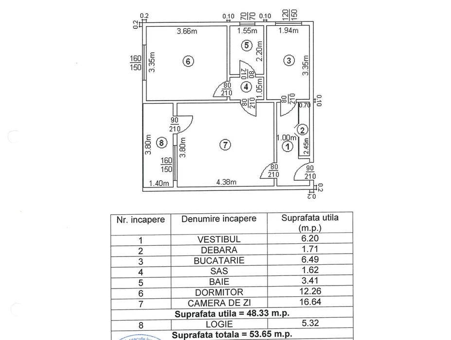Apartament 2 camere decomandat, bloc renovat 2025,balcon, AC, 54mp