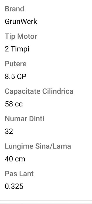 Drujba Grun Werk cu lant de 32 dinti