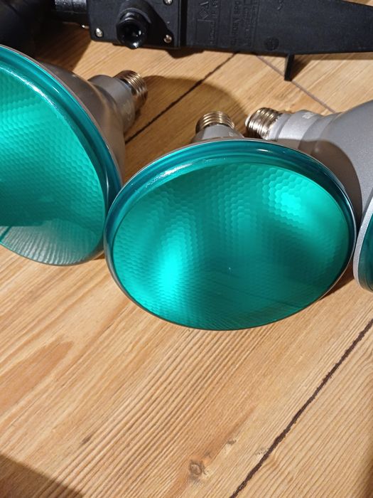 Set 3 Proiectoare Grădină NOI – Kit Complet (Țepușă + Bec LED Verde )