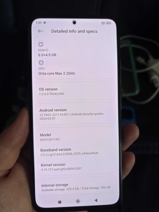 Xiaomi POCO F3, 8gb ram/ 256GB памет, син